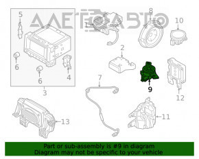 Difuzorul din torpedoul dreapta Kia Niro 17-22 Harman Kardon