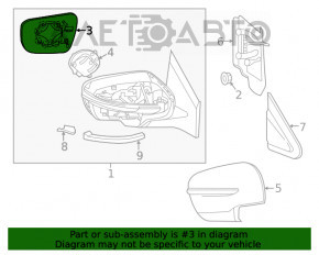 Зеркальный элемент правый Nissan Murano z52 15-