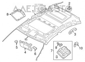 Suportul de prindere a parasolarului pentru șofer Infiniti QX50 19- gri.