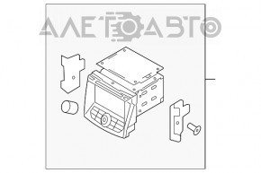 Radio CD player Hyundai Sonata 11-15 cu navigație, crom șters