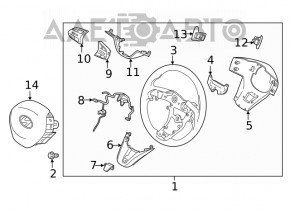 Butonul de control de pe volanul stâng al Hyundai Santa FE 19-20.