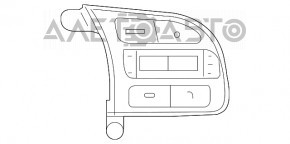 Butonul de control de pe volanul drept Kia Niro 17-22 HEV, PHEV fără control de croazieră.