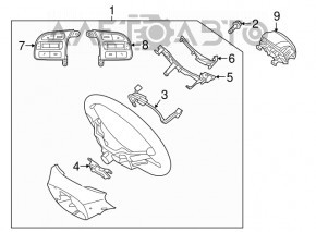 Butonul de control de pe volanul drept Kia Niro 17-22 HEV, PHEV fără control de croazieră.