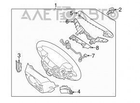 Кнопки управления на руле Hyundai Sonata 18-19