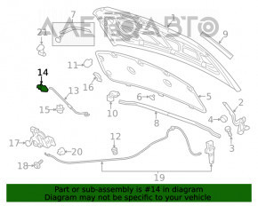 Fixatorul de suport al capotei Chevrolet Bolt 17-