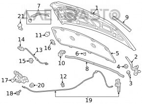 Reținere suport capota Chevrolet Bolt 17 - nou original OEM