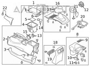 Consola centrală cu cotieră și suporturi pentru pahare pentru Nissan Rogue Sport 17 - piele neagră