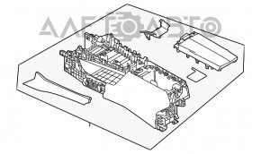 Consola centrală cu cotieră pentru Nissan Rogue 21 din piele neagră S, SV, construită în Japonia.