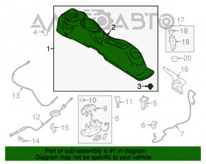 Consola centrală cu suport pentru pahare Nissan Versa Note 13-19, neagră