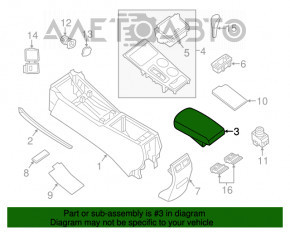 Консоль центральная подлокотник Nissan Altima 13-18 кожа черн, царапины