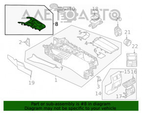 Consola centrală cu cotieră pentru braț Nissan Rogue 21 din piele neagră S, SV construită în SUA