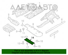 Protecție centrală pentru podea Porsche Panamera 14-16 din metal