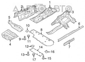 Protecție centrală pentru podea Porsche Panamera 14-16 din metal