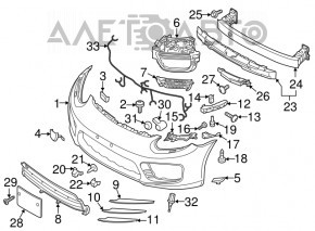 Amplificatorul de bara fata Porsche Panamera 14-16 4.8