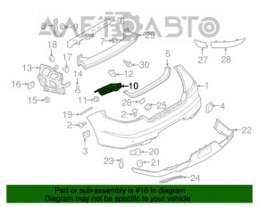 Montare aripa stângă a barei spate Porsche Panamera 14-16