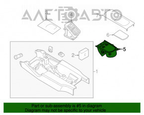 Suport pentru paharul central de consola din spate pentru Porsche Panamera 10-16 din carbon