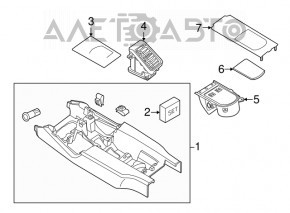 Suport pentru paharul central de consola din spate pentru Porsche Panamera 10-16 din carbon