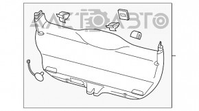 Capacul portbagajului inferior al usii Porsche Panamera 14-16, negru, fara spalator, zgarieturi, dispersorul s-a desprins.