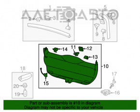 Capacul portbagajului inferior al usii Porsche Panamera 14-16, negru, fara spalator, zgarieturi, dispersorul s-a desprins.