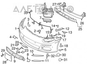 Проводка переднего бампера Porsche Panamera 14-16 под парктроники и радар