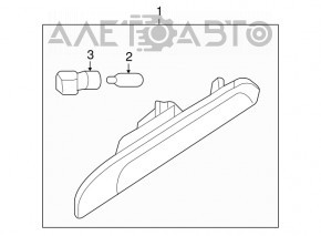 Semnalizatorul din bara față stânga pentru Porsche Panamera 14-16, halogen