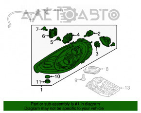 Far dreapta față Porsche Panamera 14-16 LED adaptiv