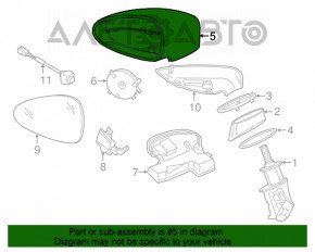 Зеркало боковое левое Porsche Panamera 14-16 пины 14+2, серебро, автозатемнение, подсветка, BSM