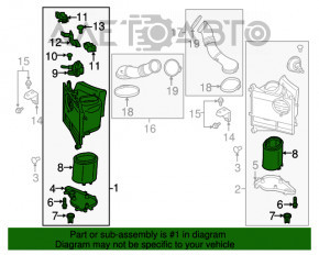 Corpul filtrului de aer drept asamblat Porsche Panamera 10-16 4.8