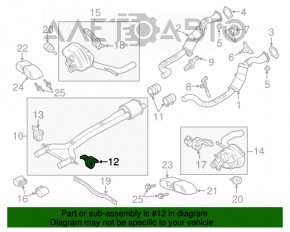 Suportul pentru partea de mijloc a tevii de evacuare dreapta pentru Porsche Panamera 14-16.