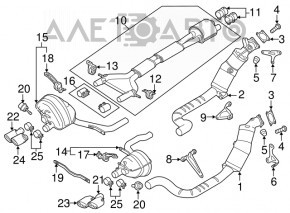 Capăt de evacuare dreapta internă Porsche Panamera 14-16 4.8 GTS cu clema