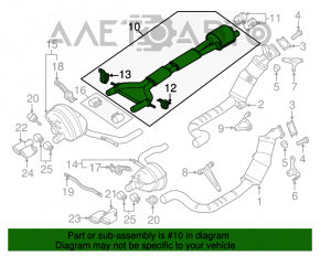 Traseul de evacuare intermediar al Porsche Panamera 14-16 4.8 GTS.