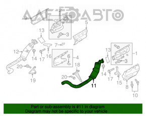 Tubul de admisie cu catalizator dreapta Porsche Panamera 10-16 4.8