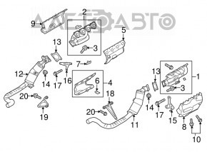 Tubul de admisie cu catalizator dreapta Porsche Panamera 10-16 4.8