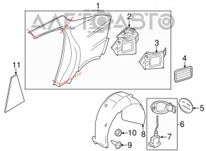 Corpul capacului rezervorului de combustibil Porsche Panamera 14-16 cu motor electric