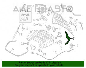 Bucla capotei dreapta Porsche Panamera 10-16