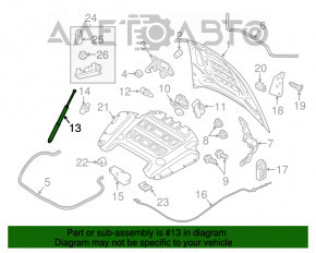 Amortizorul capotei dreapta Porsche Panamera 10-16 nou OEM original