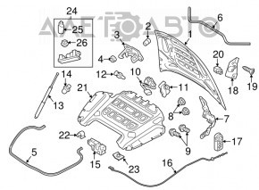 Amortizorul capotei dreapta Porsche Panamera 10-16 nou OEM original