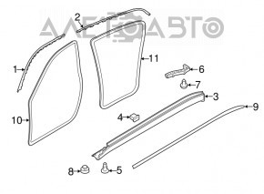 Уплотнитель дверного проема передний левый Porsche Panamera 10-16