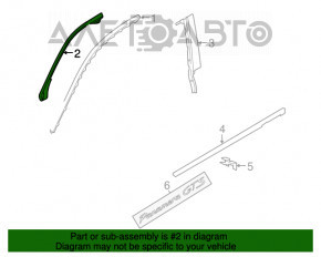 Garnitura de etanșare a capacului superior al ușii față stânga Porsche Panamera 10-16