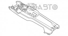 Consola centrală cu cotieră și suporturi pentru pahare pentru Porsche Panamera 10-16, piele roșie, inserții din fibră de carbon, cu suport pentru climatizare.