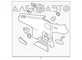 Capac spate dreapta Porsche Panamera 10-16, piele neagra, pentru cortina