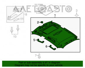 Acoperirea tavanului pentru Porsche Panamera 10-16 cu trapa, alcantara neagra.