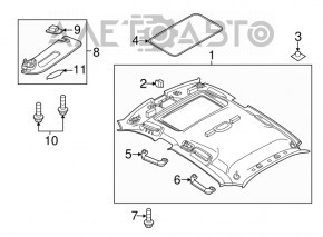 Acoperirea tavanului pentru Porsche Panamera 10-16 cu trapa, alcantara neagra.