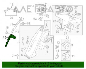 Suportul de fixare a capacului de protecție a barei spate stânga jos pentru Porsche Panamera 10-16 inferioară