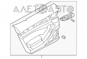 Capacul usii spate stânga Porsche Panamera 10-16, piele, negru-roșu, sub cortină