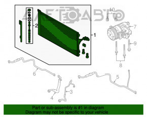 Radiatorul condensatorului de aer condiționat Porsche Panamera 10-16