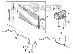 Radiatorul condensatorului de aer condiționat Porsche Panamera 10-16 nou aftermarket