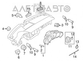 Butonul de parcare Porsche Panamera 10-16 negru