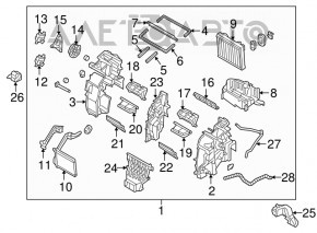 Actuatorul motorului care acționează încălzirea și aerul condiționat pentru Hyundai Tucson 16-20.