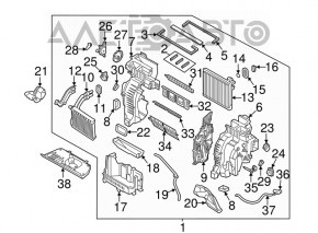 Actuatorul motorului care acționează încălzirea șoferului Hyundai Santa FE Sport 13-18 D266-NE9AA02